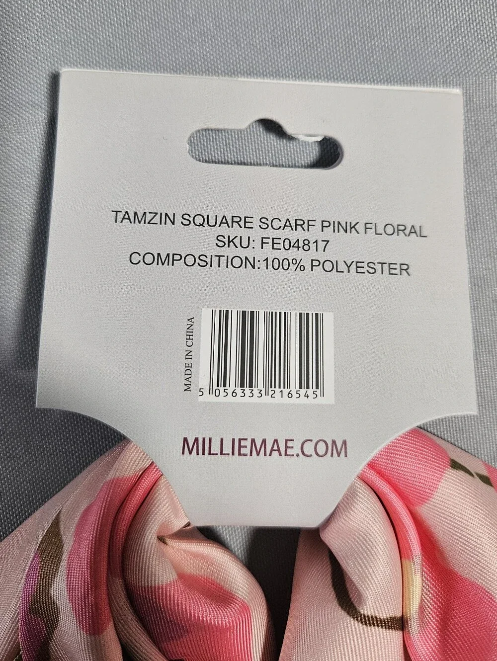 Millie Mae Cottagecore Romantic Floral Pink Chartreuse Square Scarf NWT
